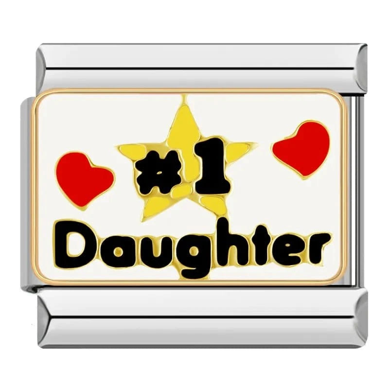 #1 Daughter - Cacilia Sauer - Italian Charm Bracelet - custom jewelry - vintage jewelry - charms and pendants