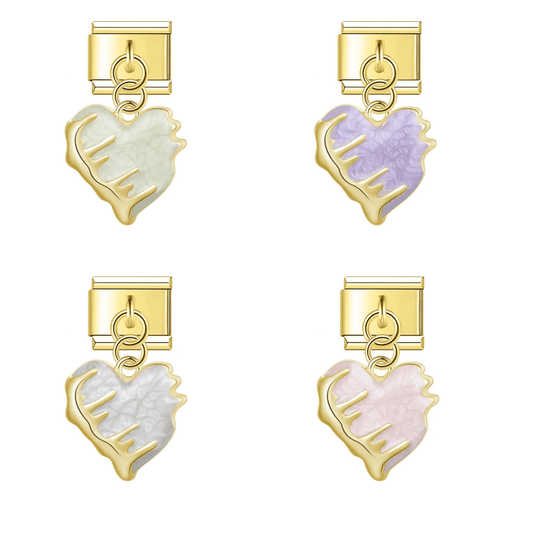 Drip-Glazed Heart Charms