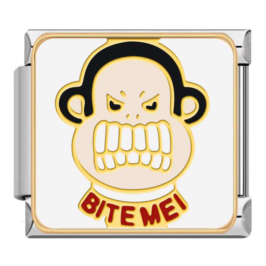 Bite Me Monkey Italian charm link, 9mm stainless steel module
