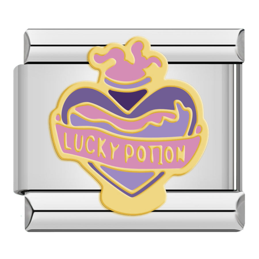 Lucky Potion Italian charm link, 9mm stainless steel module