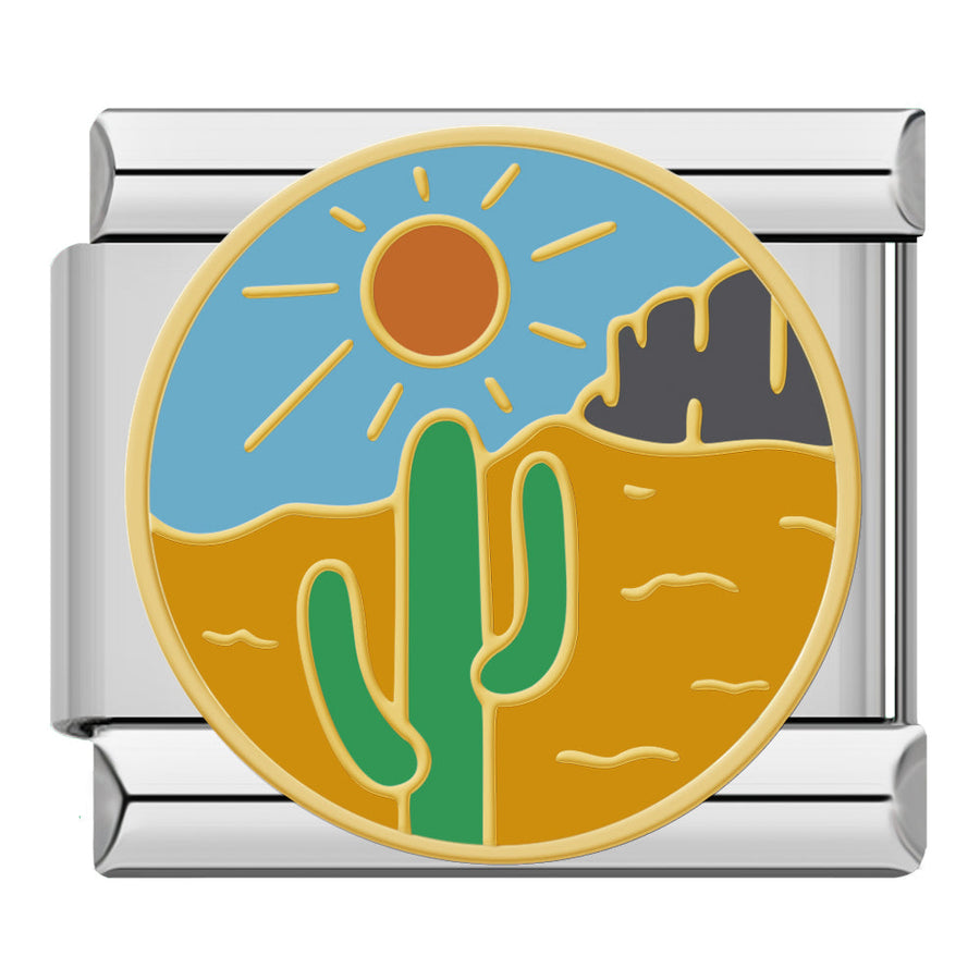 Desert Italian charm link, 9mm stainless steel module