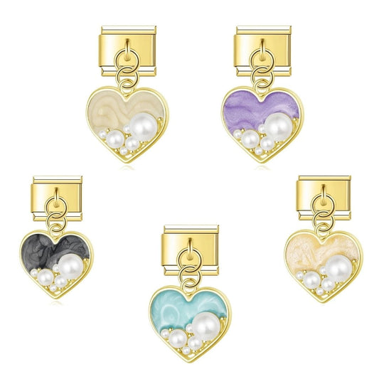 Pearl Heart Luxe Charm Set