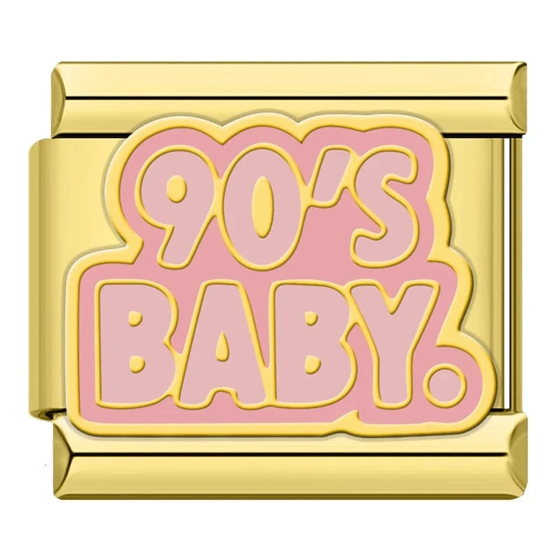 90's Baby Italian charm link, 9mm stainless steel module