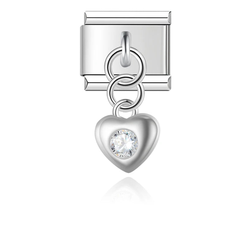 Crystal Heart in Silver