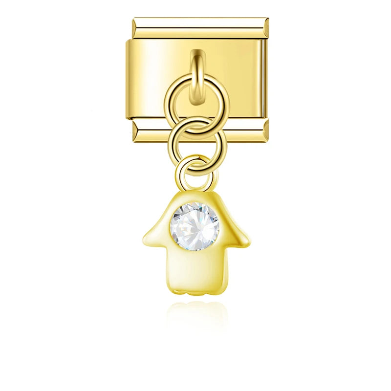 Crystal Hamsa Hand in Gold