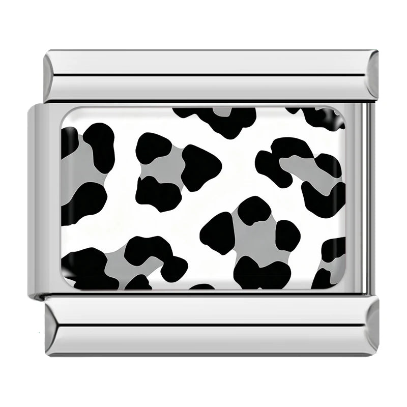 Black and White Leopard in Silver