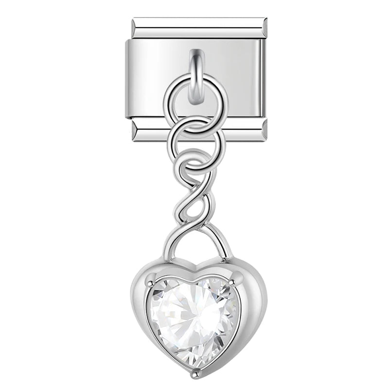 Clear Crystal Heart in Silver