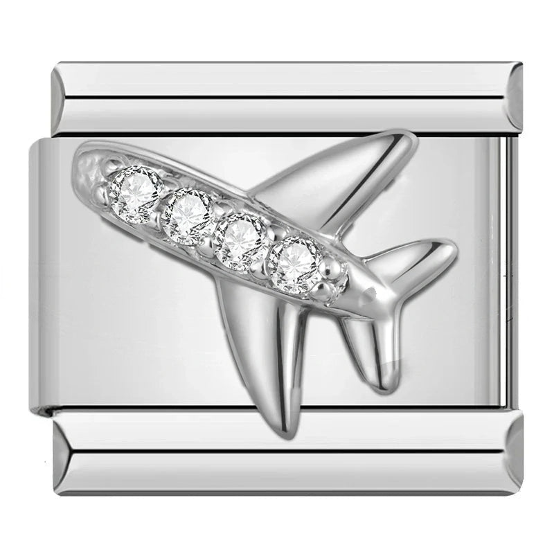 Crystal Airplane in Silver