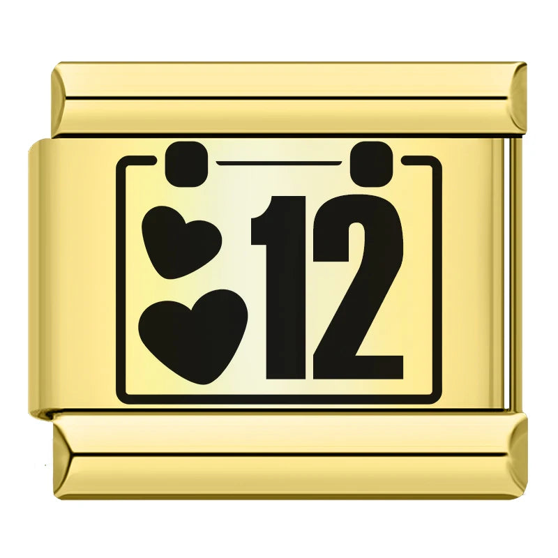 Number Date Charm Set