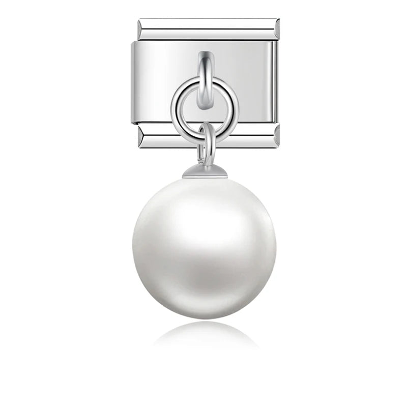 Glossy Pearl Drop in Silver