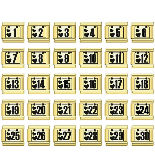 Number Date Charm Set
