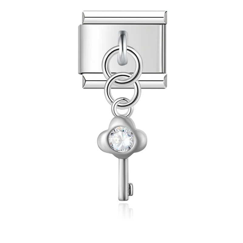 Crystal Key in Silver
