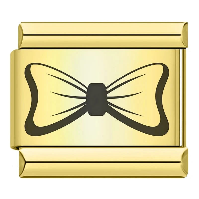 Bow Tie Sketch Italian charm link — 9mm stainless steel module