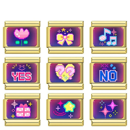 Pixel Pop Charm Set