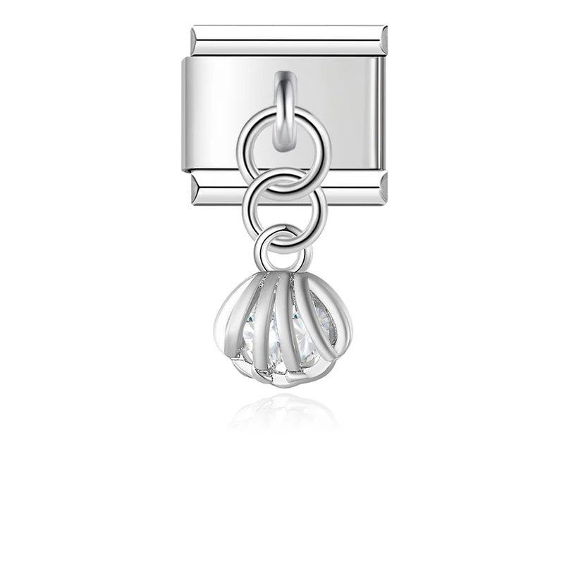 Crystal Seashell in Silver