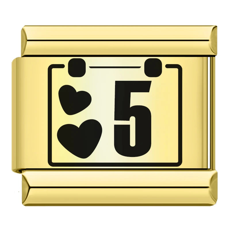 Number Date Charm Set