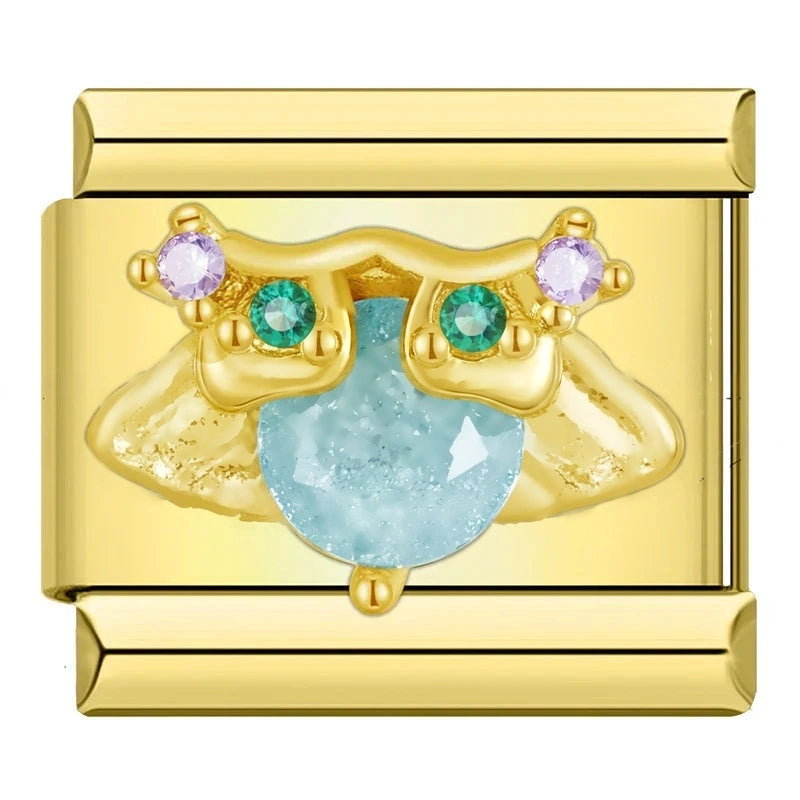 Crystal Owl in Gold