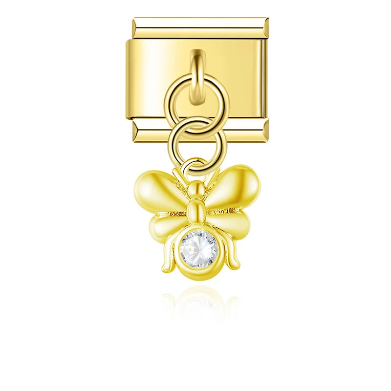 Crystal Bee in Gold