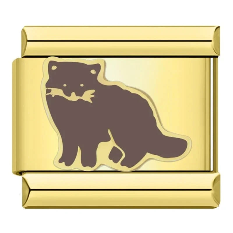 A Cat Italian charm link, 9mm stainless steel module