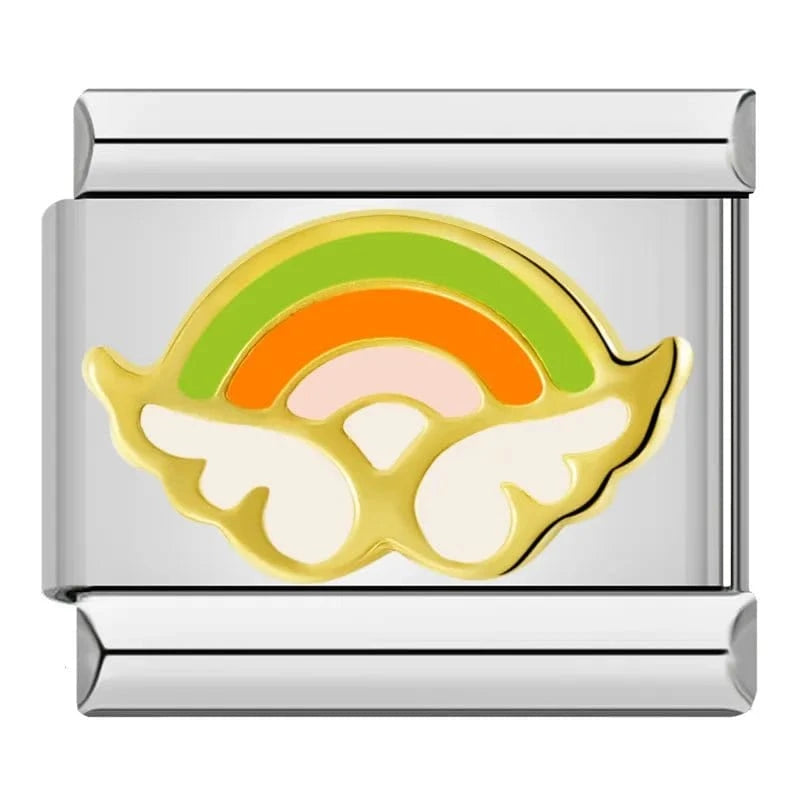 Angel of wishes Italian charm link, 9mm stainless steel module