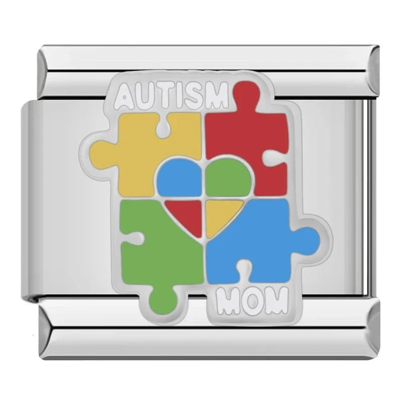 Autism and Mom - Cacilia Sauer - Italian Charm Bracelet - custom jewelry - vintage jewelry - charms and pendants