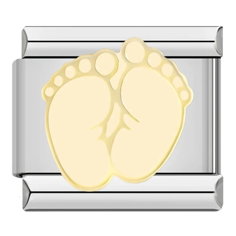 Baby Footprint - Cacilia Sauer - Italian Charm Bracelet - custom jewelry - vintage jewelry - charms and pendants