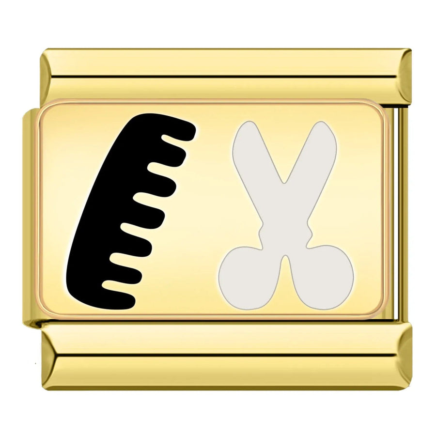 Barber Italian charm link, 9mm stainless steel module