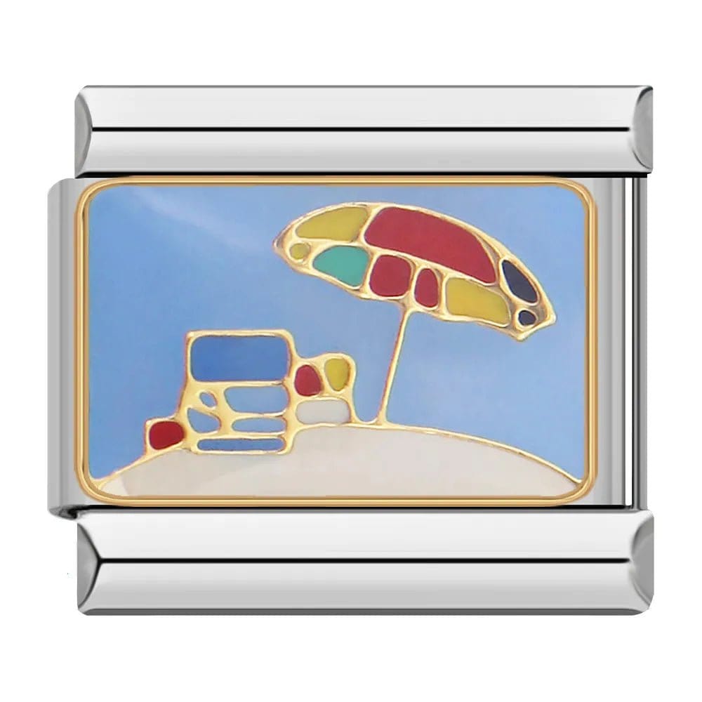 Beach Day - Cacilia Sauer - Italian Charm Bracelet - custom jewelry - vintage jewelry - charms and pendants