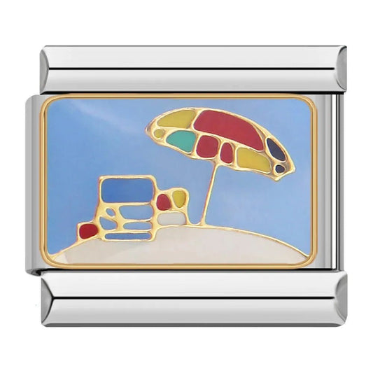 Beach Day - Cacilia Sauer - Italian Charm Bracelet - custom jewelry - vintage jewelry - charms and pendants