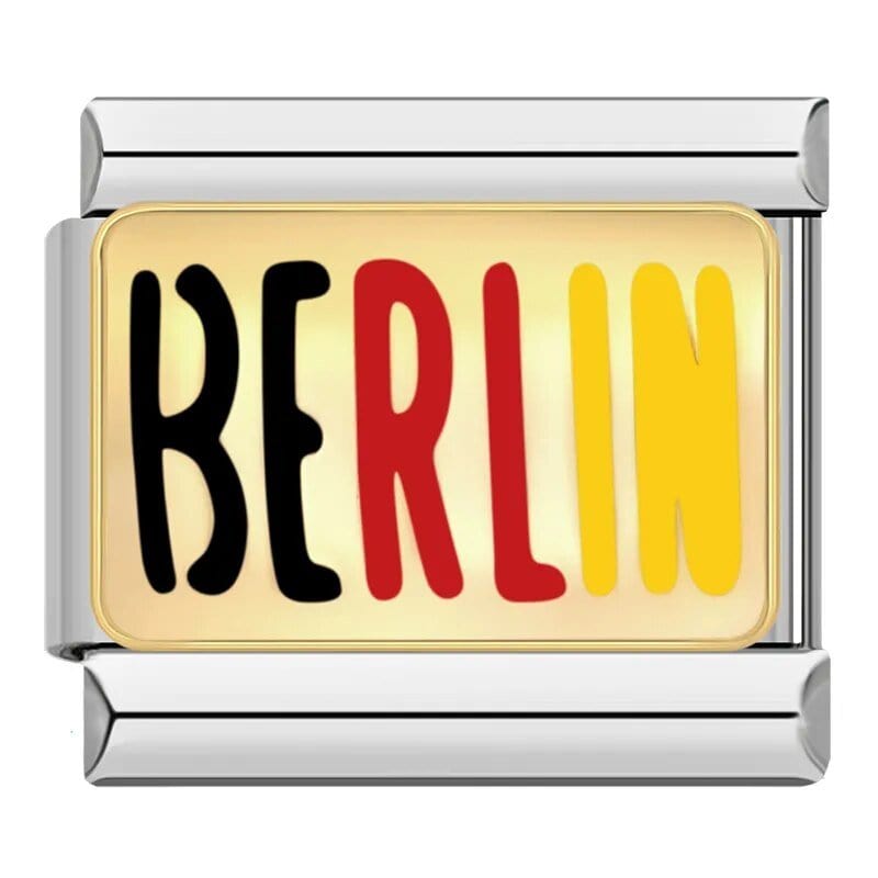 Berlin Italian charm link, 9mm stainless steel module