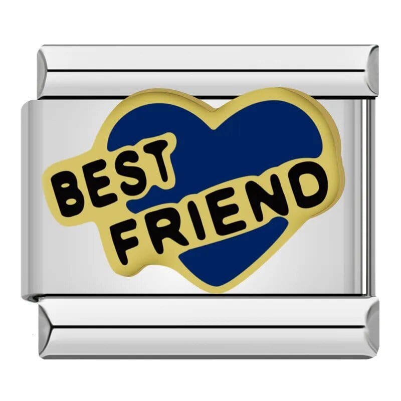 Best Friend Italian charm link, 9mm stainless steel module