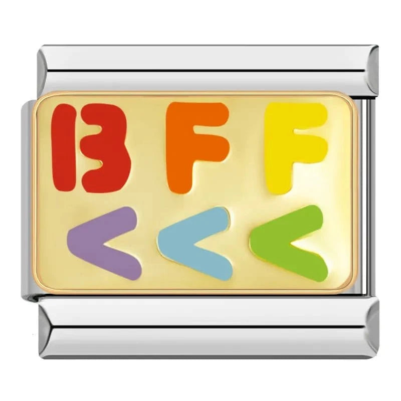 Best Friend Forever Italian charm link, 9mm stainless steel module