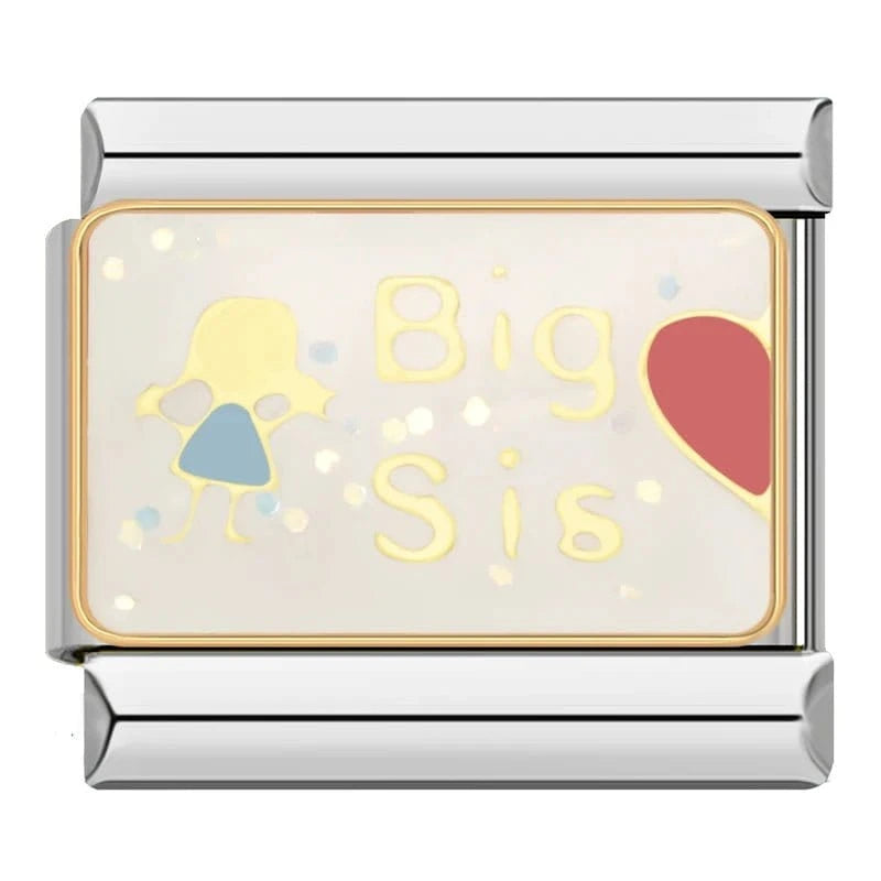 Big - Lil Sis - Cacilia Sauer - Italian Charm Bracelet - custom jewelry - vintage jewelry - charms and pendants