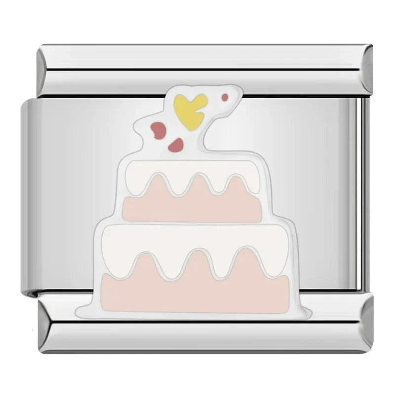 Birthday Cake - Cacilia Sauer - Italian Charm Bracelet - custom jewelry - vintage jewelry - charms and pendants