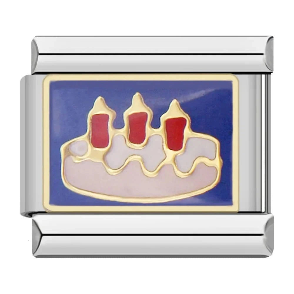 Birthday Cake - Cacilia Sauer - Italian Charm Bracelet - custom jewelry - vintage jewelry - charms and pendants