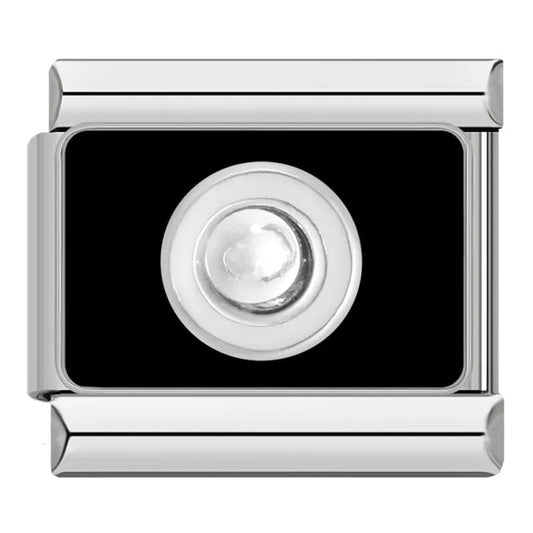 Black Classic O - Cacilia Sauer - Italian Charm Bracelet - custom jewelry - vintage jewelry - charms and pendants