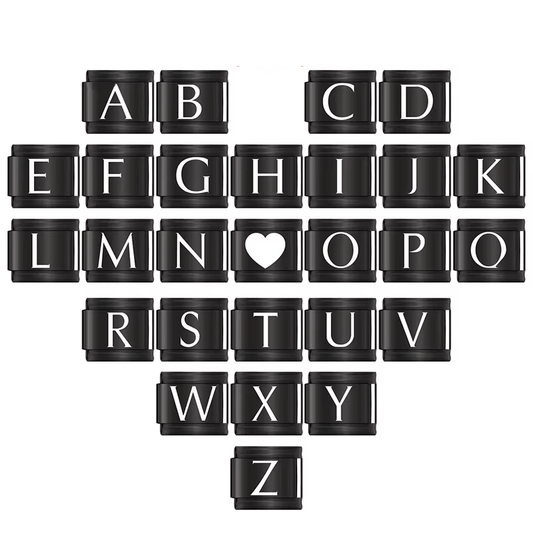 Black & White Letters - Cacilia Sauer - Italian Charm Bracelet - custom jewelry - vintage jewelry - charms and pendants