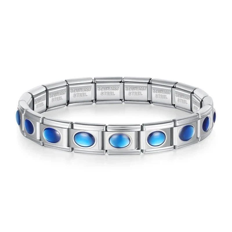 Blue Ellipse Bracelet - Cacilia Sauer - Italian Charm Bracelet - custom jewelry - vintage jewelry - charms and pendants