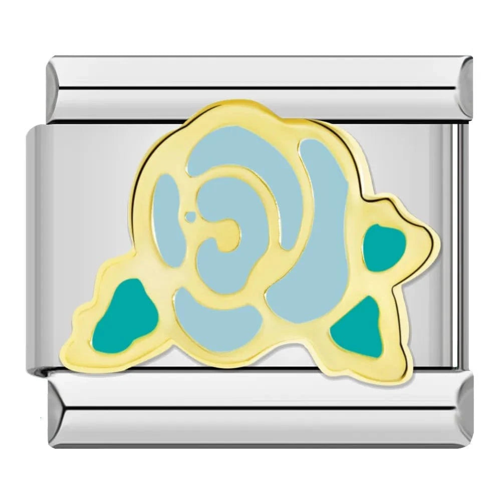 Blue Flower - Cacilia Sauer - Italian Charm Bracelet - custom jewelry - vintage jewelry - charms and pendants