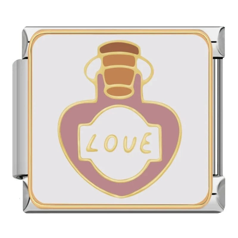 Love Potion Bottle Italian charm link — 9mm stainless steel module