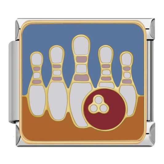 Bowling - Cacilia Sauer - Italian Charm Bracelet - custom jewelry - vintage jewelry - charms and pendants
