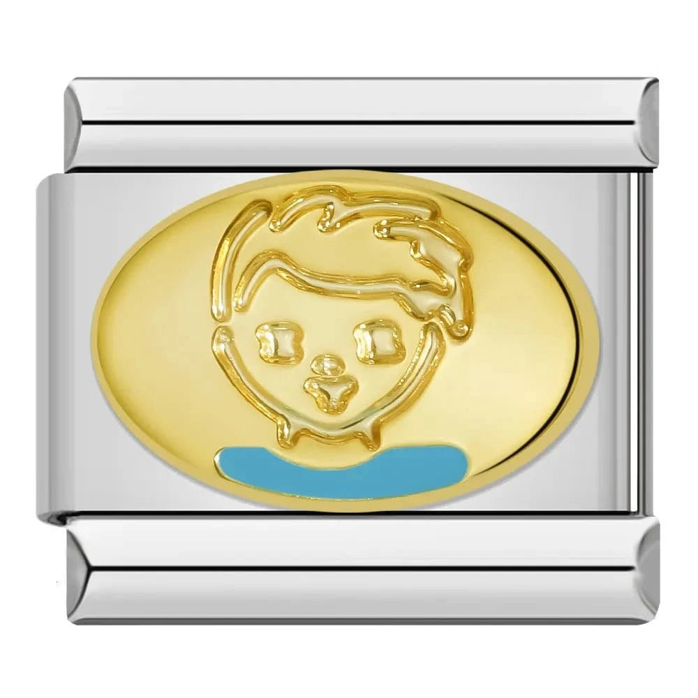 Boy - Cacilia Sauer - Italian Charm Bracelet - custom jewelry - vintage jewelry - charms and pendants