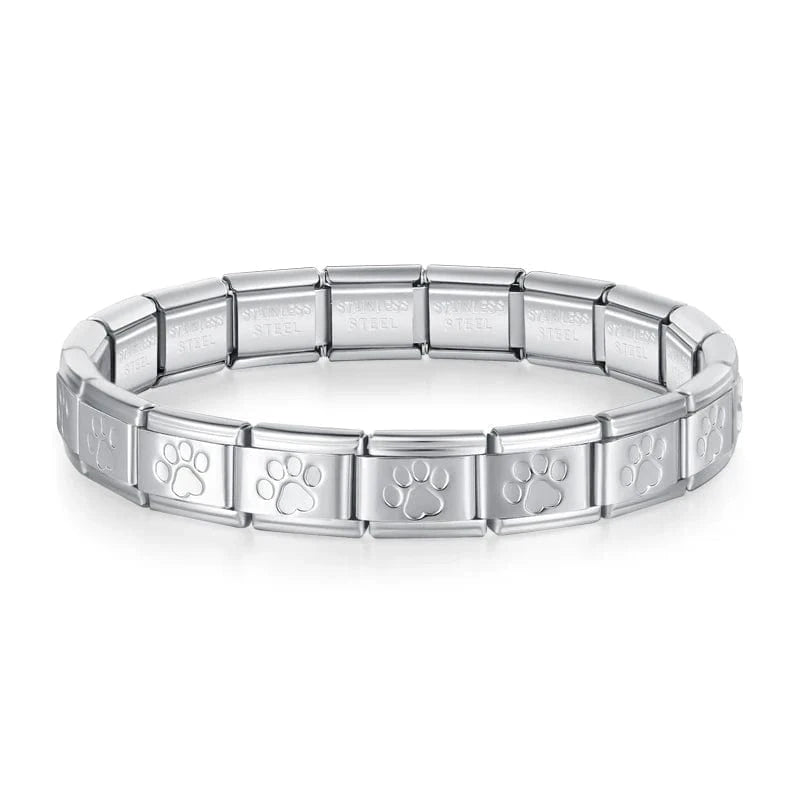 Bracelet of Paw Print Charms - Cacilia Sauer - Italian Charm Bracelet - custom jewelry - vintage jewelry - charms and pendants