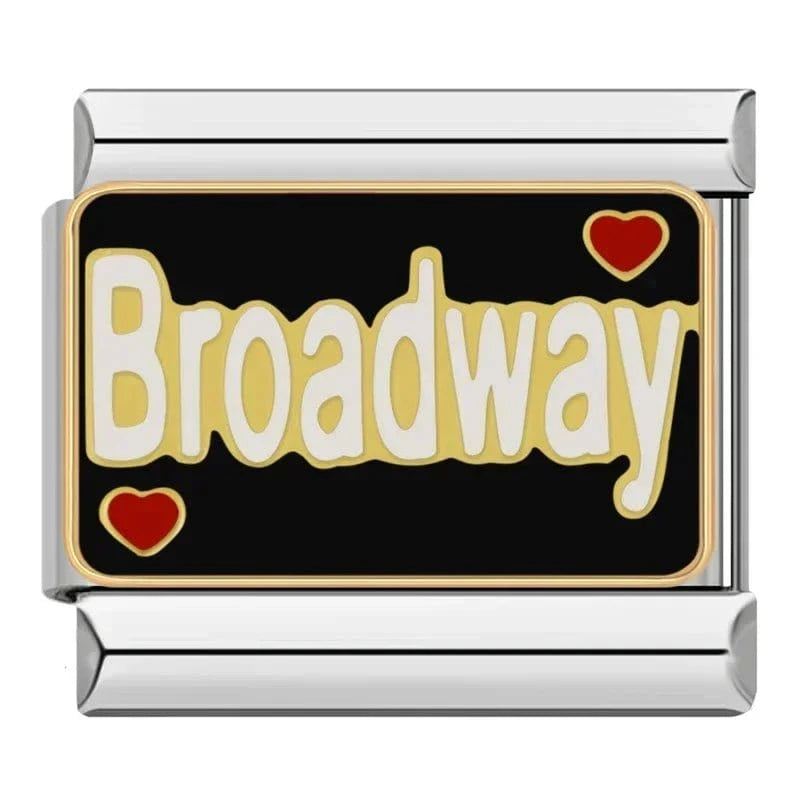 Broadway Italian charm link, 9mm stainless steel module