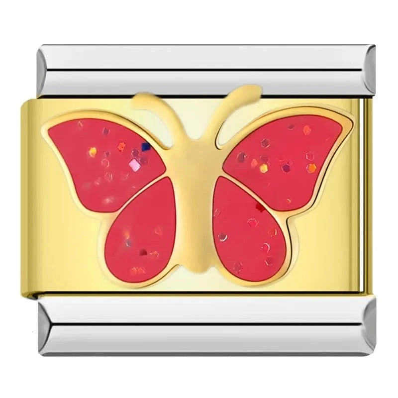 Red Butterfly on Gold