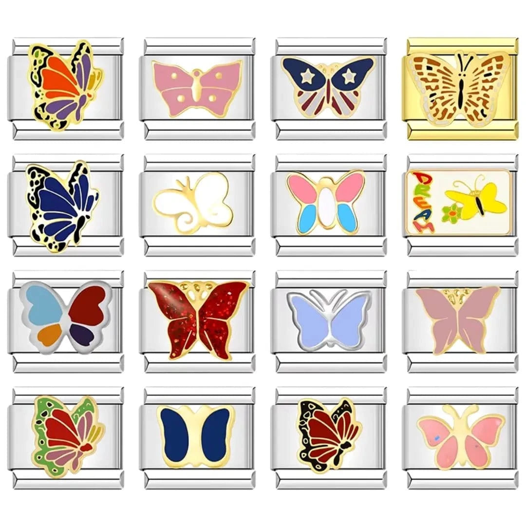 Butterfly Collection - Cacilia Sauer - Italian Charm Bracelet - custom jewelry - vintage jewelry - charms and pendants