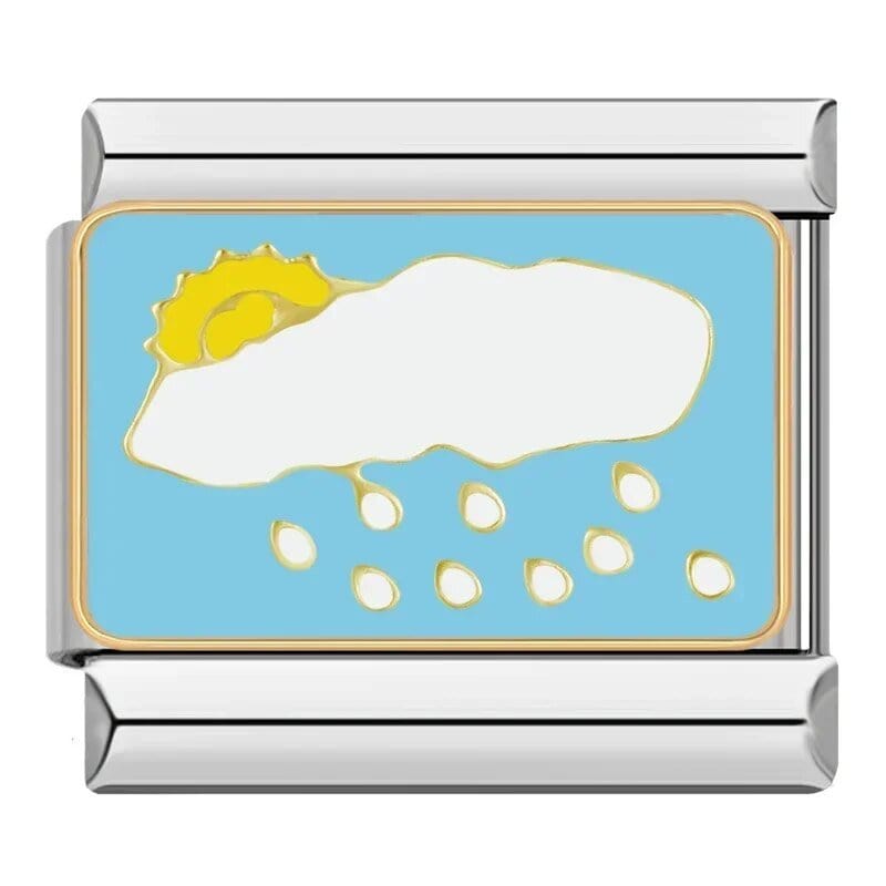 Cactus Volcano Mountain - Cacilia Sauer - Italian Charm Bracelet - custom jewelry - vintage jewelry - charms and pendants