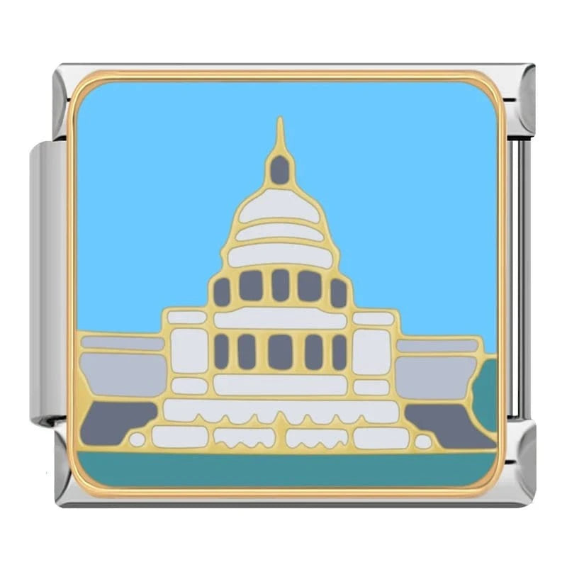 Capitol Building - Cacilia Sauer - Italian Charm Bracelet - custom jewelry - vintage jewelry - charms and pendants