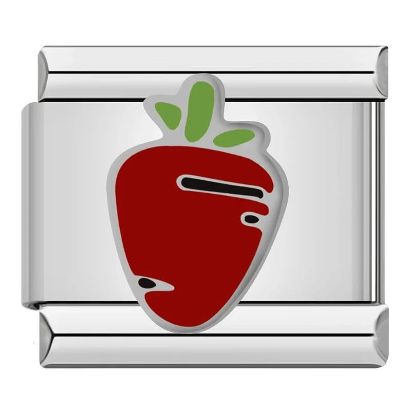 Carrot Italian charm link, 9mm stainless steel module