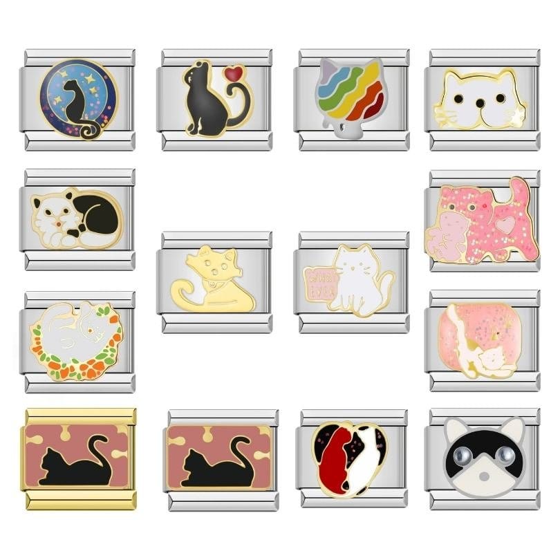 Cat Collection - Cacilia Sauer - Italian Charm Bracelet - custom jewelry - vintage jewelry - charms and pendants